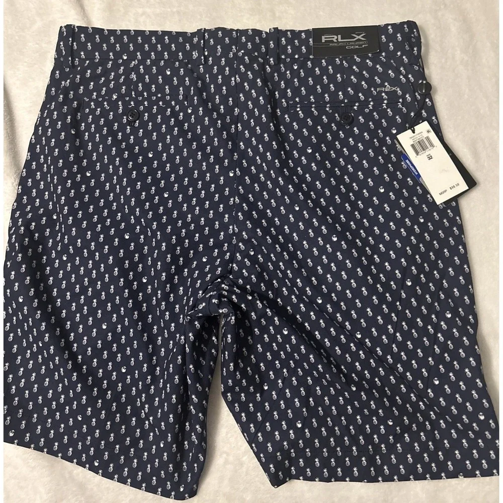 NWT RLX Ralph Lauren Golf Shorts Blue Pineapples Water Repellent Size 32 $98 - Picture 2 of 8